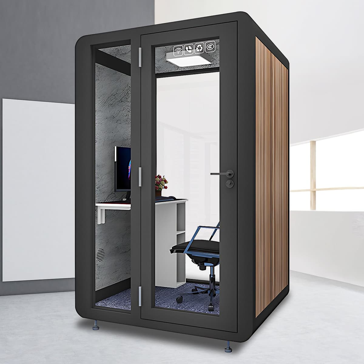 X-Comfot Cabina acústica de oficina GY-8 55.11" con privacidad y ventilación