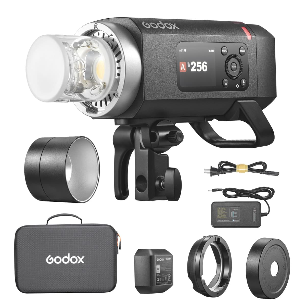 Godox AD400 Pro II Flash Strobe Light, 0.01-1s Reciclado 1/8000s HSS Monoluz Bicolor para Exteriores con Sistema Inalámbrico X 2.4G, Sincronización con Un Toque con Batería Recargable X3 y Montura Bowens (AD400Pro Actualizado) HS20250815032
