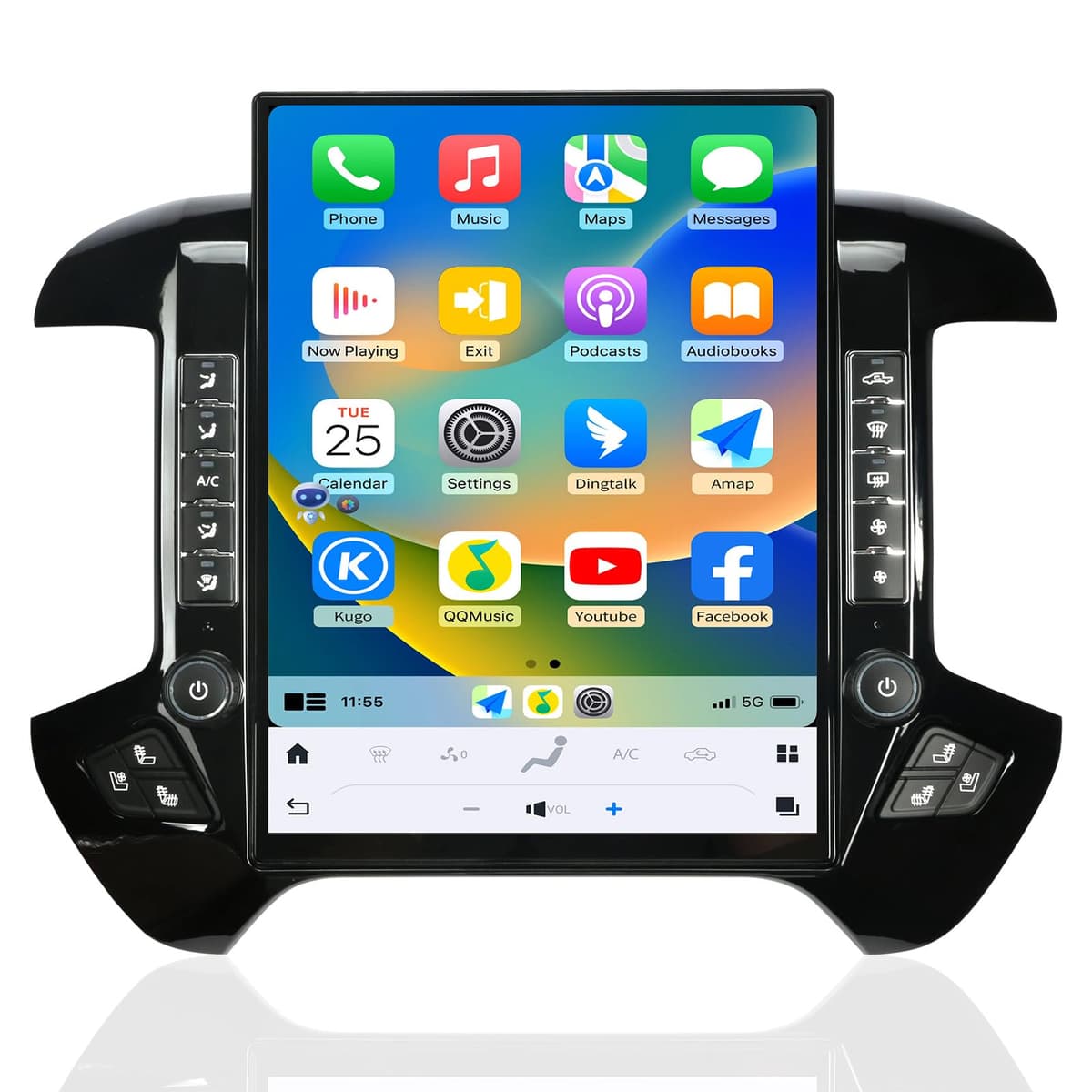 KiriNavi Radio Android para Chevrolet Silverado/GMC Sierra 2014-2019 con pantalla 15.6" 2K, CarPlay y Android Auto