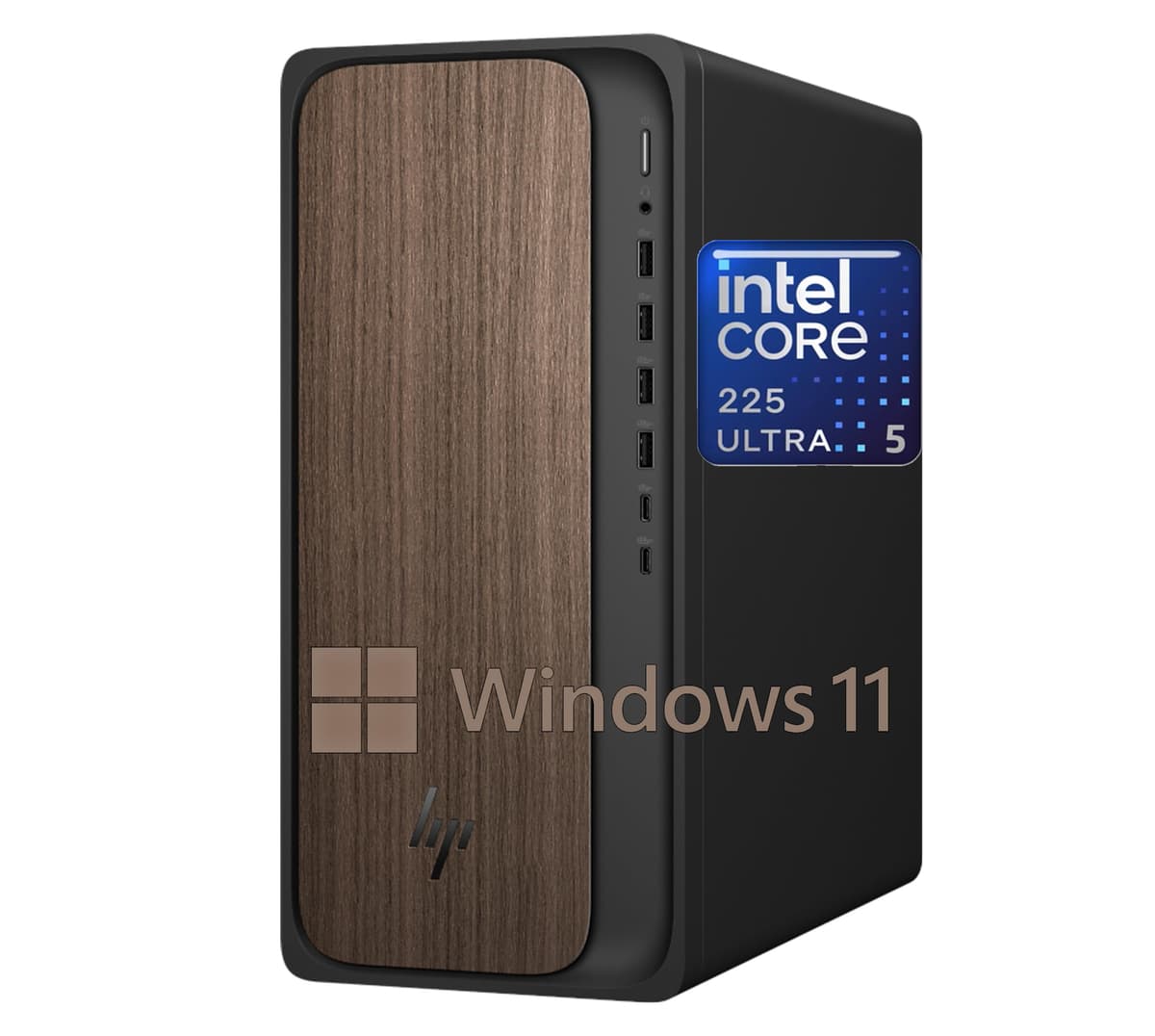 HP 2025 OmniDesk M03 Computadora de Escritorio Empresarial Premium Next Gen AI Intel Core Ultra 5 225 (hasta 4.9 GHz), 16 GB RAM DDR5, 1 TB SSD PCIe, Wi-Fi 6, HDMI, DP, soporte para 2 monitores 4K, Windows 11