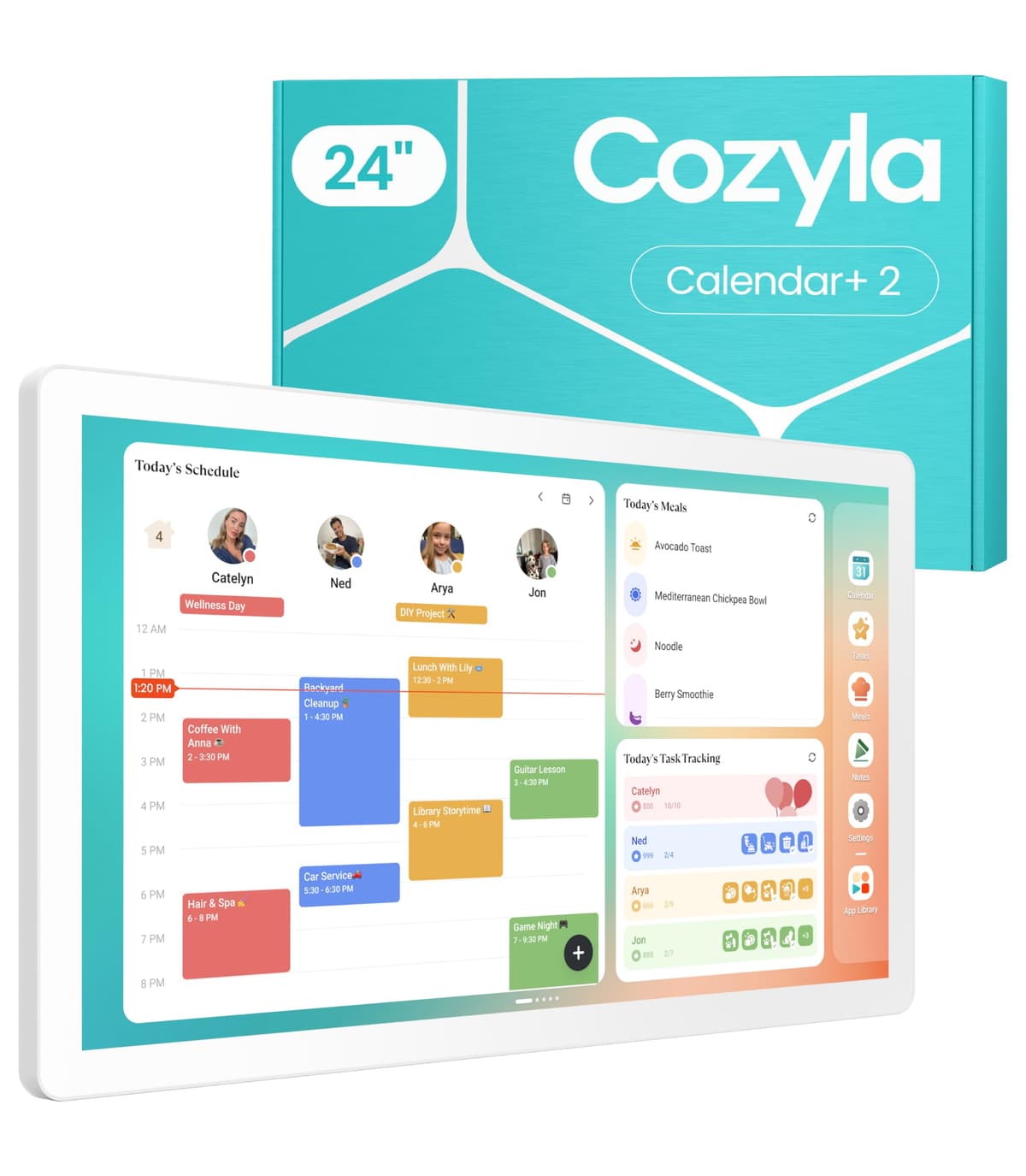 Cozyla Mate Calendar+ 2 24" Pantalla táctil mural digital para calendario y planificación familiar CD-7L541F