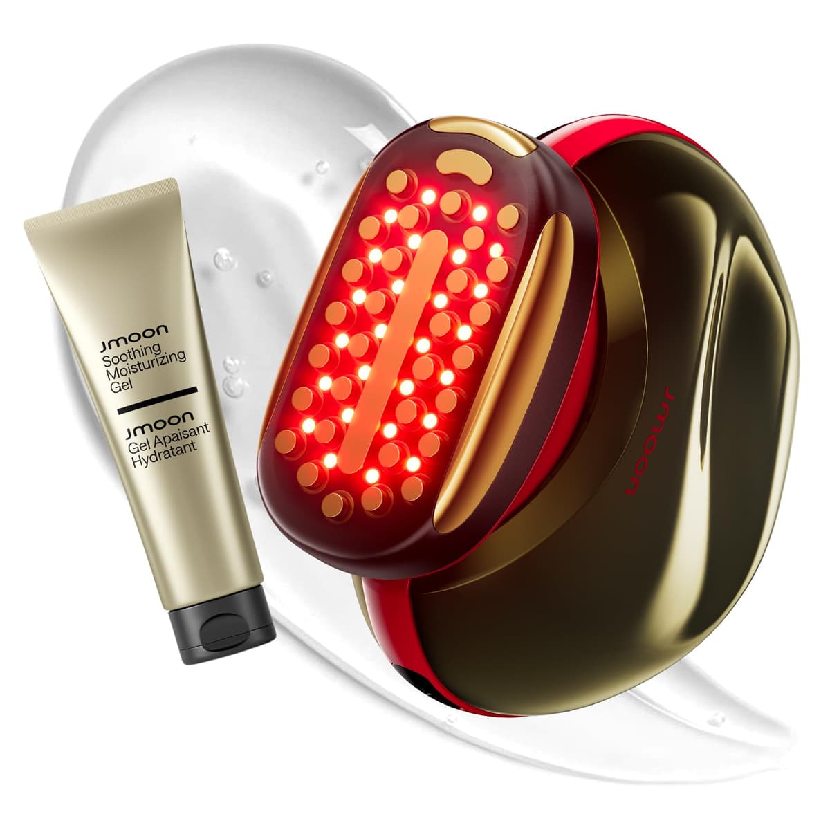 JMOON M30U Dispositivo Facial Microcorriente con Luz Roja, 4 Modos y 5 Niveles de Energía para Lifting Facial (Rojo)