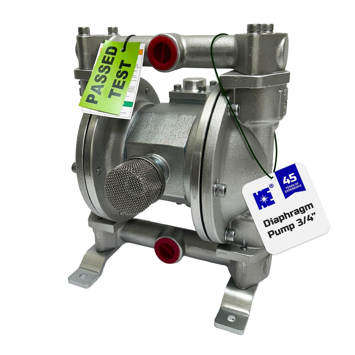 COSMOSTAR D0903 - Bomba de diafragma neumática 3/4", cuerpo de aluminio, diafragma y válvulas Teflón D0906AL
