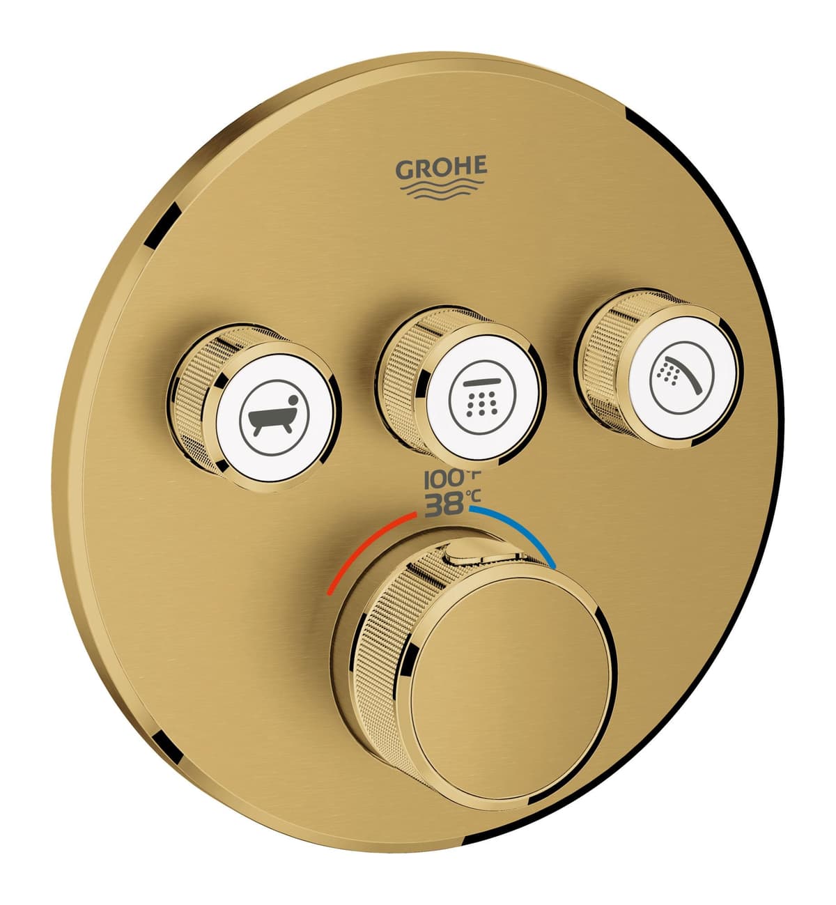 GROHE Grohtherm SmartControl Kit de Termostato Empotrado Triple Función Brushed Cool Sunrise 29138GN0
