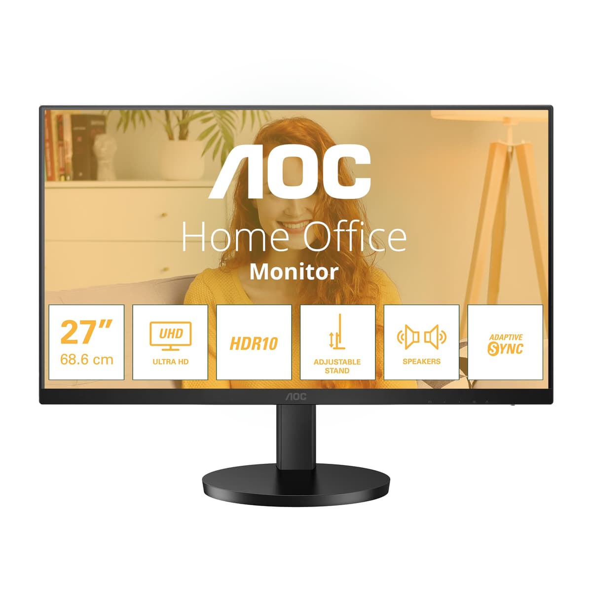 AOC U27B3AF 27" 4K UHD 3840x2160, 60Hz, diseño sin marco triple y soporte ajustable