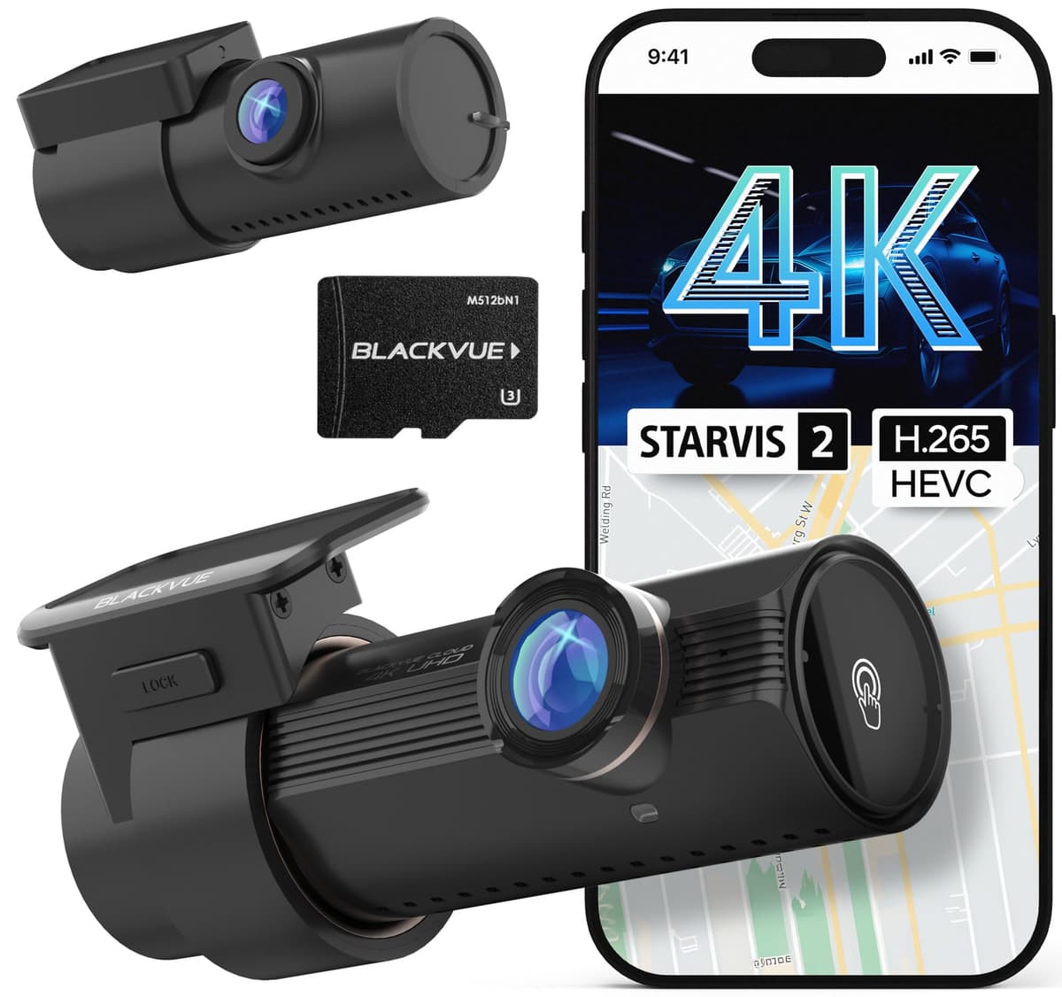 BlackVue DR970X-2CH Plus II Dash Cam - 4K UHD Front y Full HD Rear (128GB)
