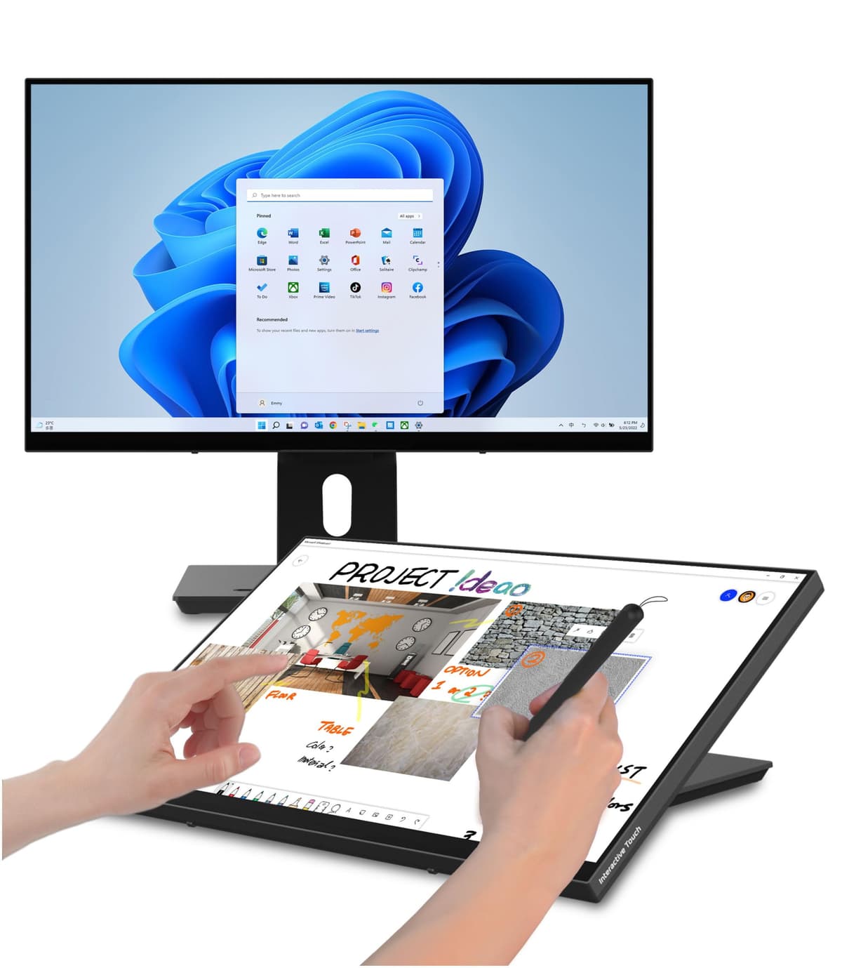 Innex Ideao Hub Monitor Táctil 24" QHD P-Cap 10 puntos, USB-C, Soporte Ergo, Stylus MPP2.0 PM-240