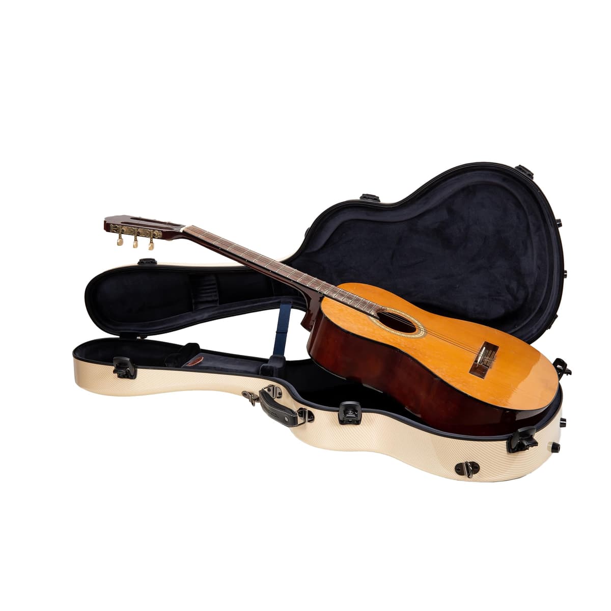Crossrock Estuche 4/4 para guitarra clásica CRF5030CIV 3K Carbon Look 7lb con TSA y sistema backpack