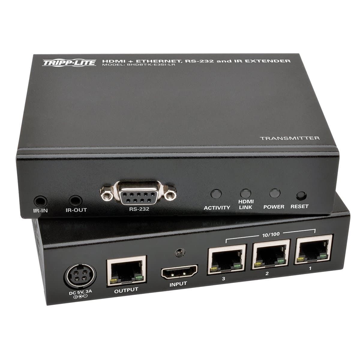 Kit extensor Tripp Lite HDBaseT HDMI sobre Cat5e/6/6a con Ethernet, control serial e IR, 3840x2160 4K x 2K @ 24/30Hz, hasta 100 m (BHDBT-K-E3SI-LR)
