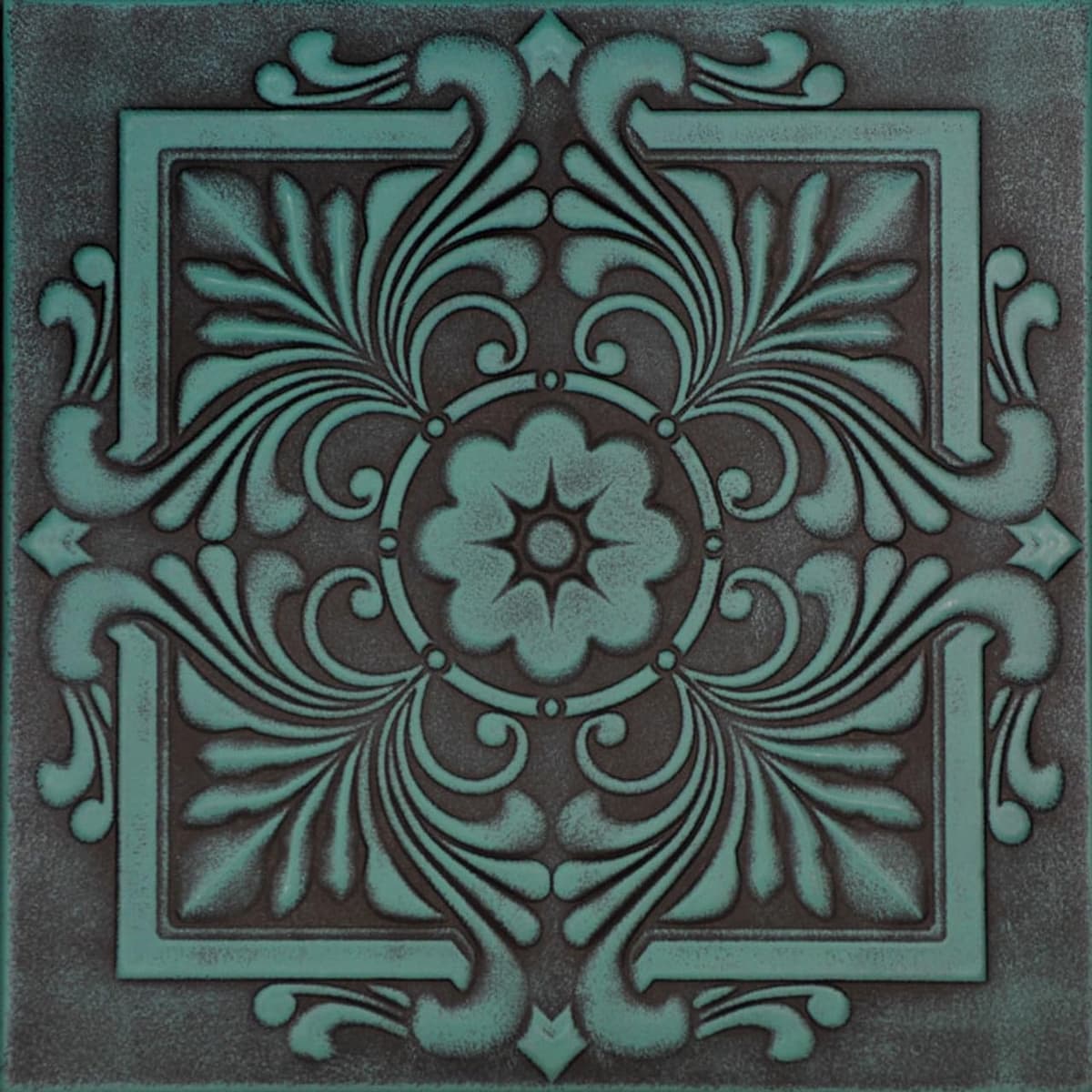 À LA MAISON CEILINGS R14 Victorian Foam Glue-up Ceiling Tile (Pack de 144) - Antique Green r14ang-144