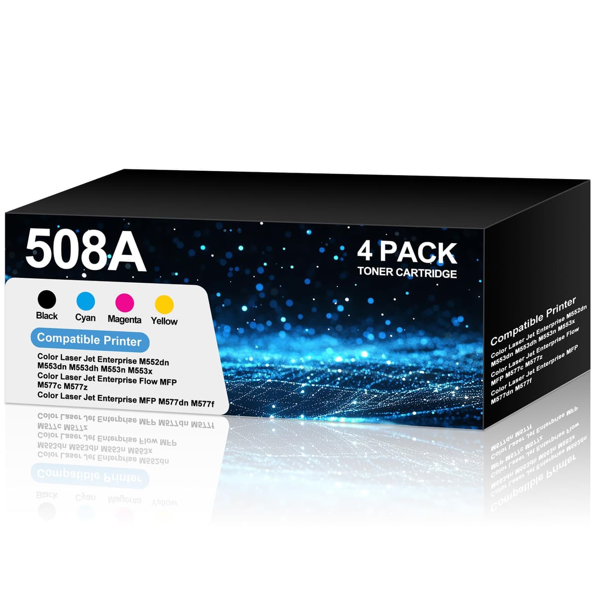 VEQWC Toners 508A 4-Pack Compatible para HP Color LaserJet Enterprise M552/M553/M577 4PC-VE508A