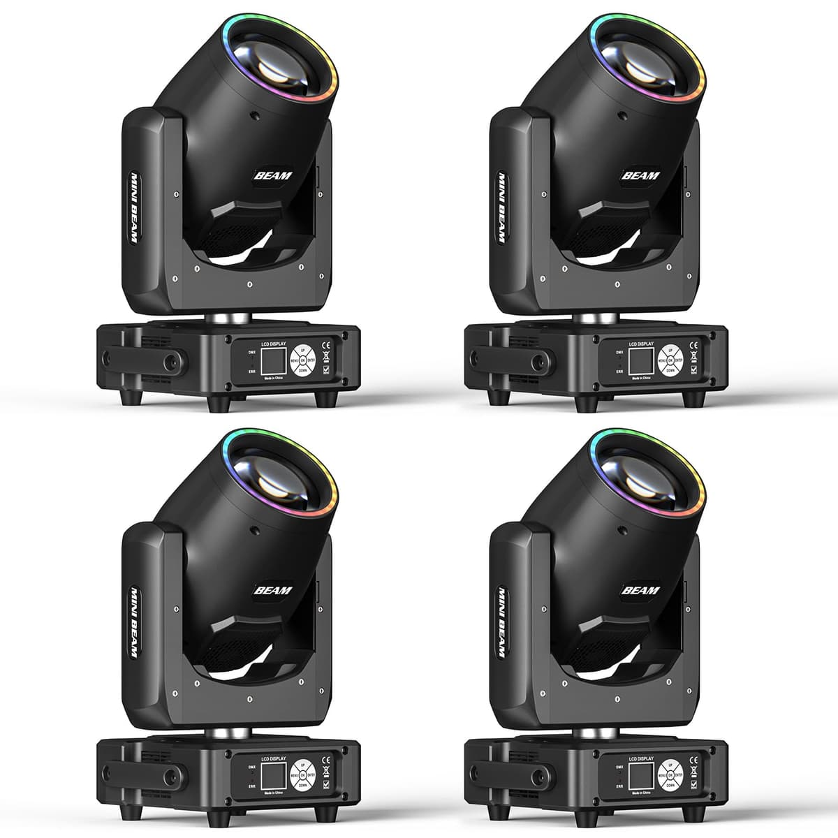 Xelletye Mini Moving Head 230W LED Beam 14 Gobos 14 Colores 48 Prismas DMX512 Activación por sonido ZQ02357