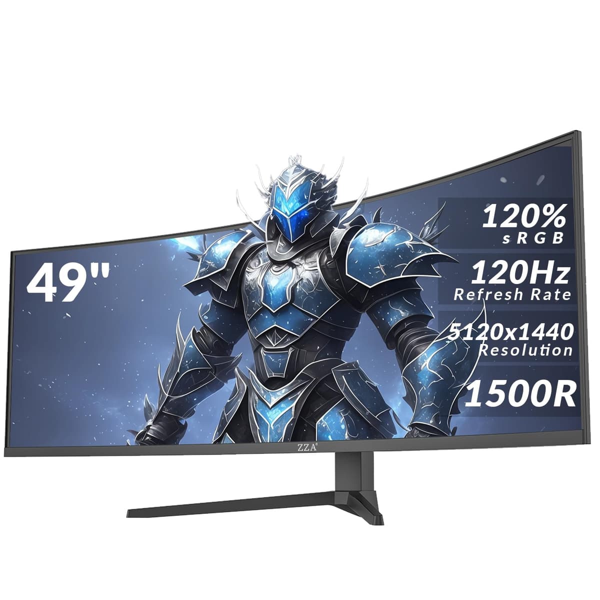 ZZA 49" Curved Gaming Monitor 5120x1440 120Hz 1500R 32:9 con HDMI 2.1 Z49G