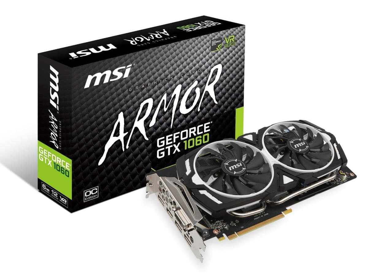 Tarjeta de video MSI GeForce GTX 1060 VR Ready GDDR5 (GeForce GTX 1060 Armor 6G OC)