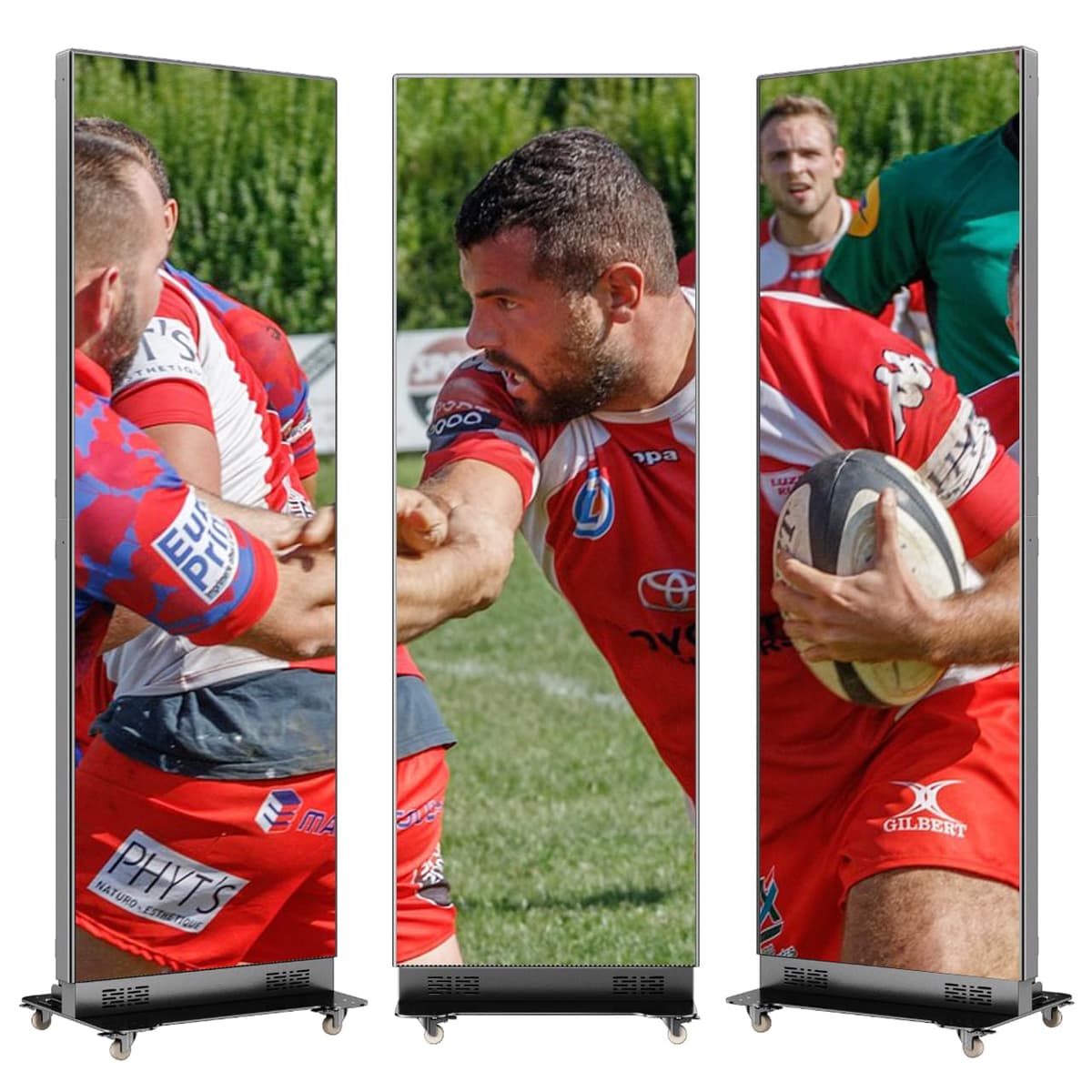 JPIYEIC 80 inch P1.86 Spliceable LED Poster Display plegable con APP y estuche de vuelo LPD80186-3