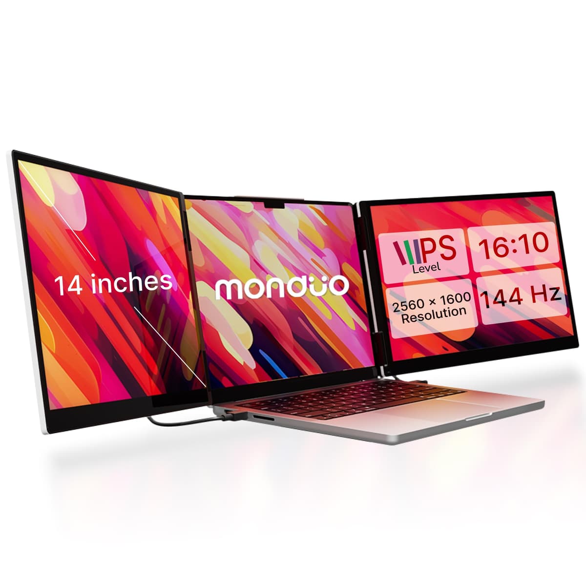 monduo 14" Pro Dual Monitors Portátiles 2K 144Hz 100% DCI-P3 para 14" laptops MD-010P