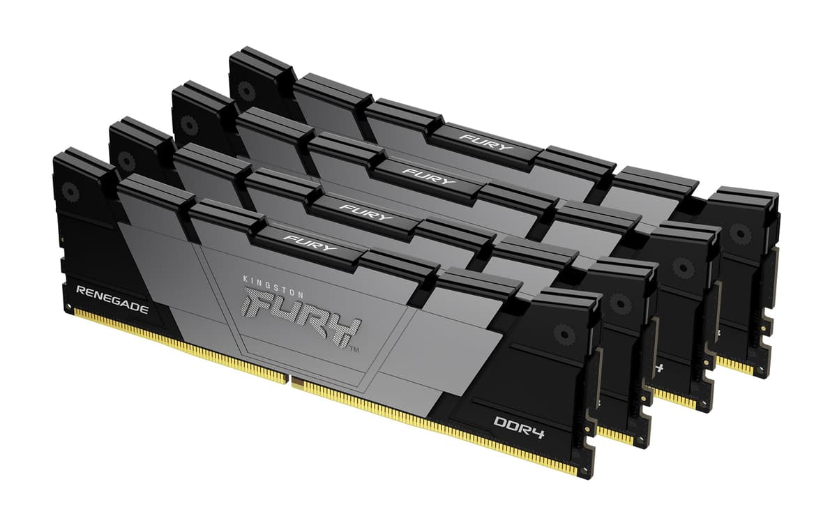 Kingston Fury Renegade 64GB 3600MT/s DDR4 CL16 DIMM (Kit de 4) Memoria para PC Gamer - KF436C16RB12K4/64