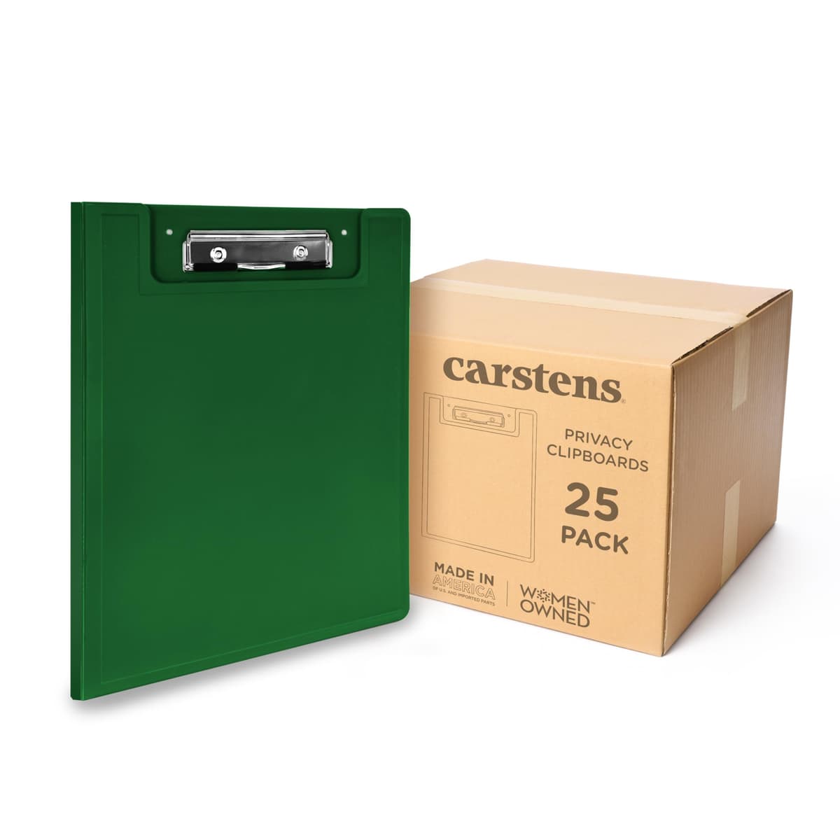Carstens Clipboard plegable perfil bajo con cubierta - Plástico verde, paquete x25 9832-00CS