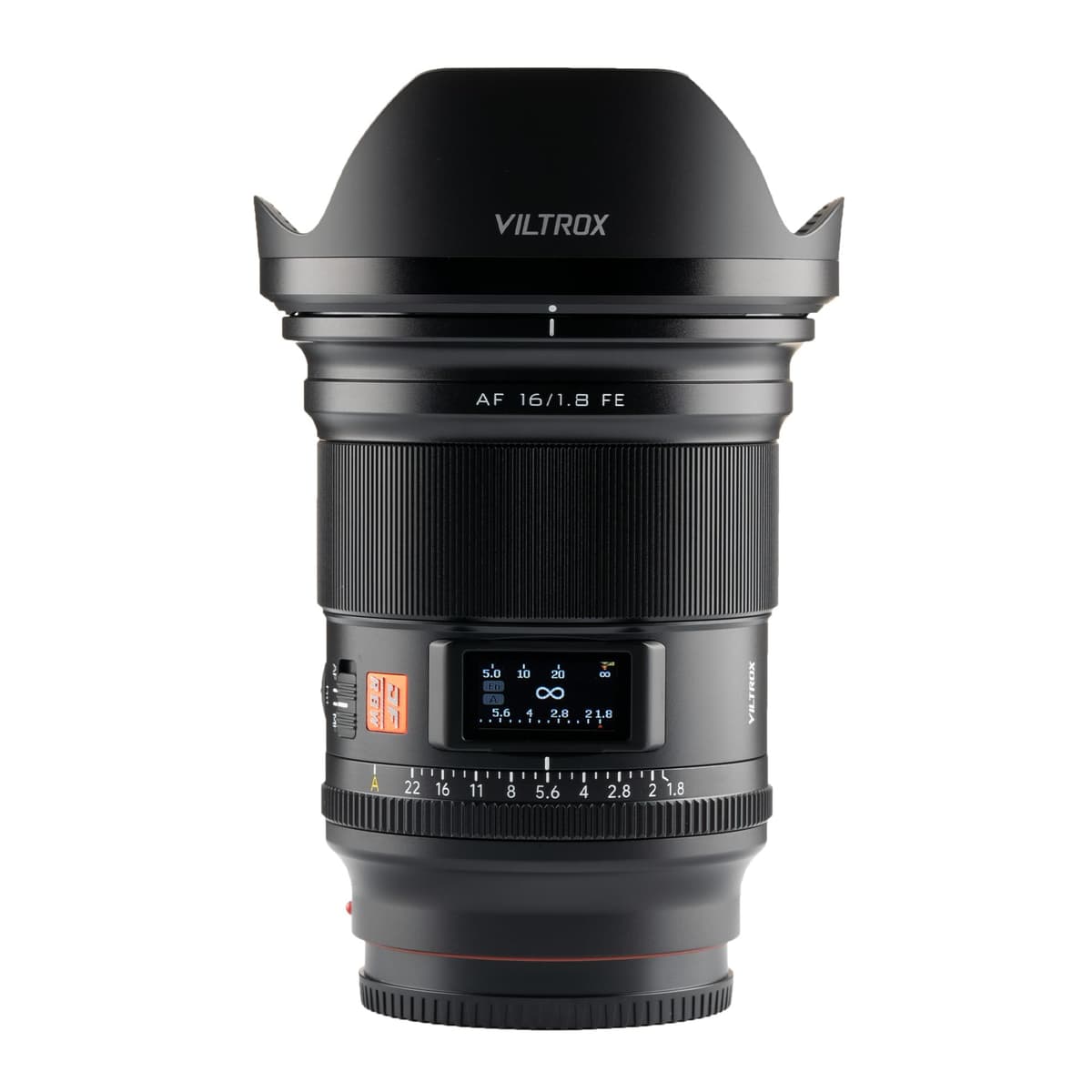 VILTROX AF 16 mm f/1.8 FE Lente Full Frame para Sony E, Lente con Autofoco y Pantalla LCD Integrada, Gran Apertura para Montura Sony E a7 Q-0523-03358-01