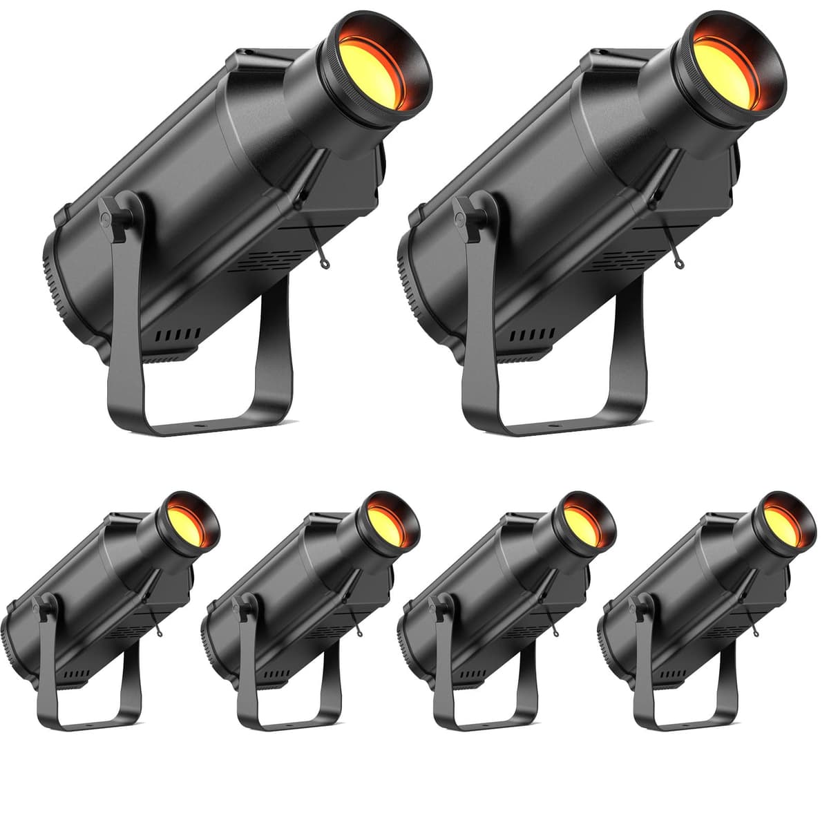 Nitehop 100W Focos de Perfil para Escenario RGB 3en1 Luces Pinspot 25° Ángulo de Haz 3200K-5600K COB LED Iluminación de Piso DMX512 Luces Disco DJ para Espectáculo(6 Pack) ZQ07053