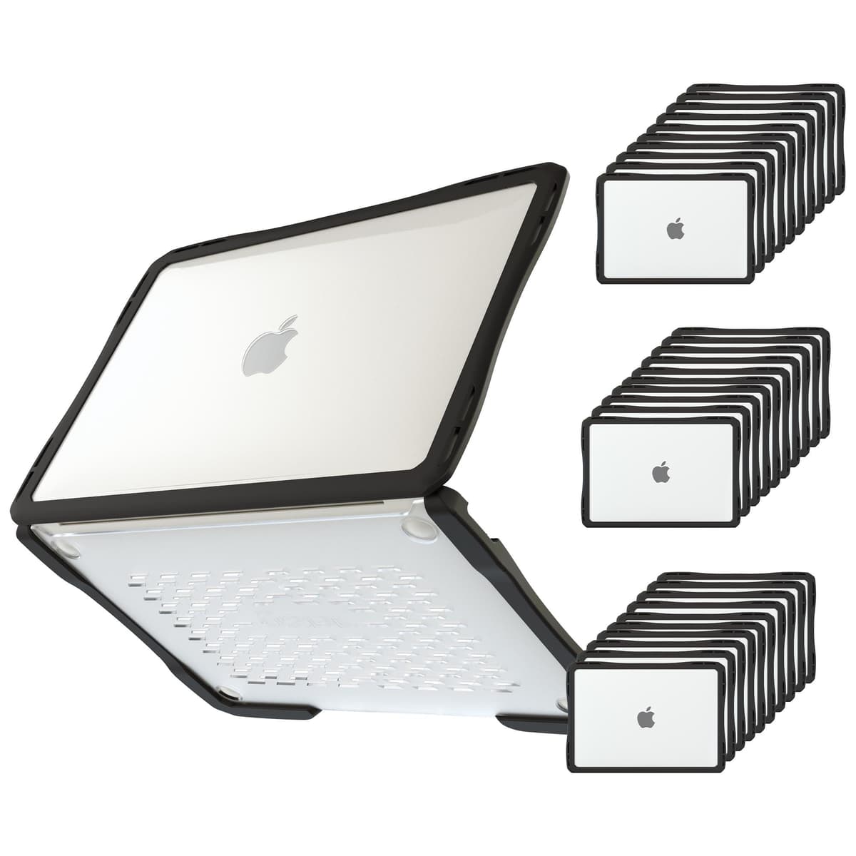 UZBL Estuche rígido transparente para MacBook Air 13 (Pack de 30) compatible M4/M3/M2