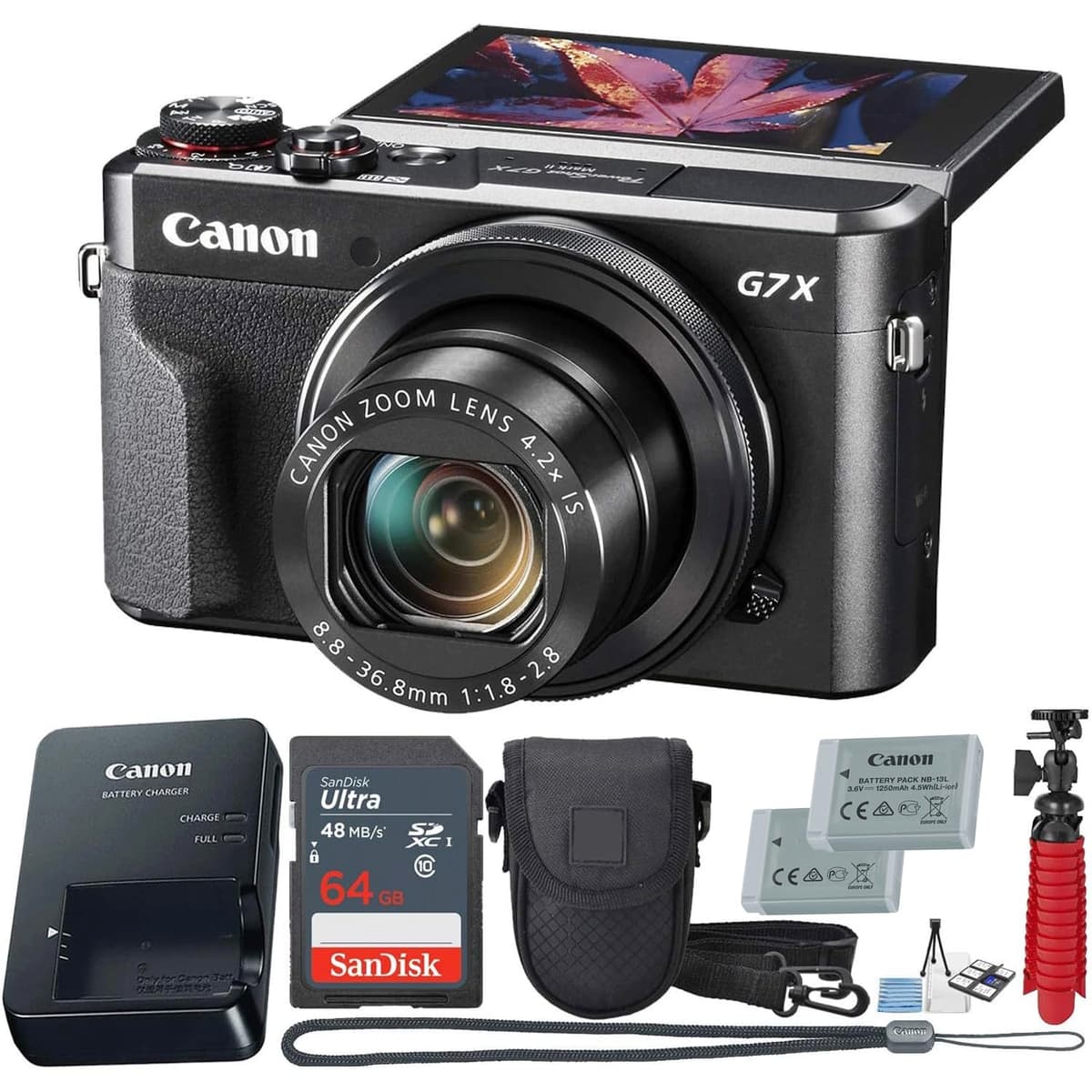 Canon PowerShot G7 X Mark II + 12 Accesorios, Cámara Digital 1" Sensor, Wi-Fi/NFC (Renovada) BH52-G7XII2-B-PRIME-cr