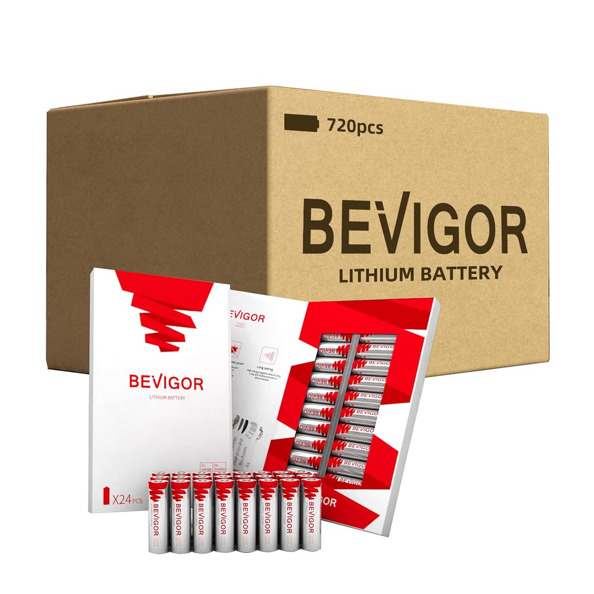 BEVIGOR Pilas AA Litio 1.5V - Pack 720