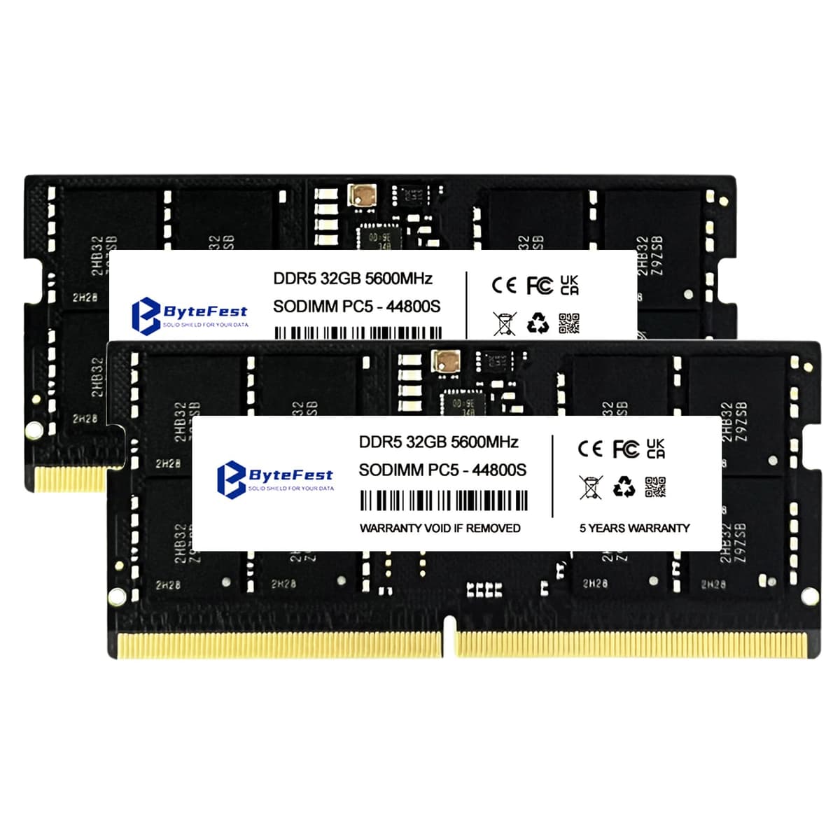 ByteFest RAM DDR5 64GB (2x32GB) 5600MHz PC5-44800 CL46 1.1V SODIMM 262 pines Memoria para Laptop/Notebook