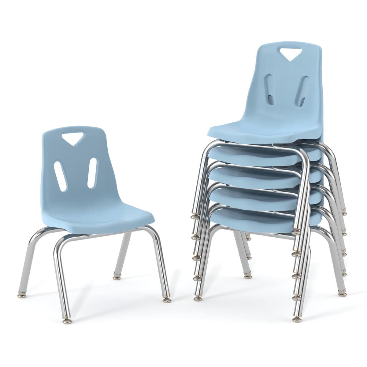 Jonti-Craft Berries 8142JC6131 Set de 6 Sillas Apilables 12" Altura, Coastal Blue
