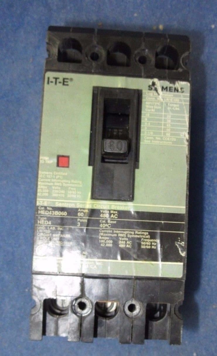 Siemens ITE HED43B060 interruptor automático 3 polos 60 A HED43B060r