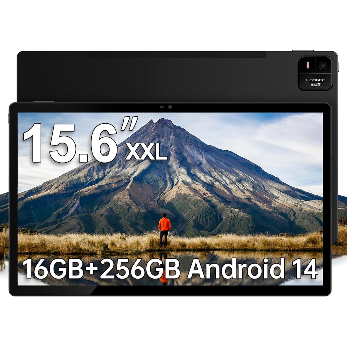 HOOGEE Tableta Pro 15.6 pulgadas Android 14 Grandes Tabletas 2025 Helio G99 Octa-Core 16GB+256GB, ampliable a 1TB, 1080P 12000mAh Carga Rápida 30W (Pulgadas, 15.6, Azul, 256, GB) MES-B10