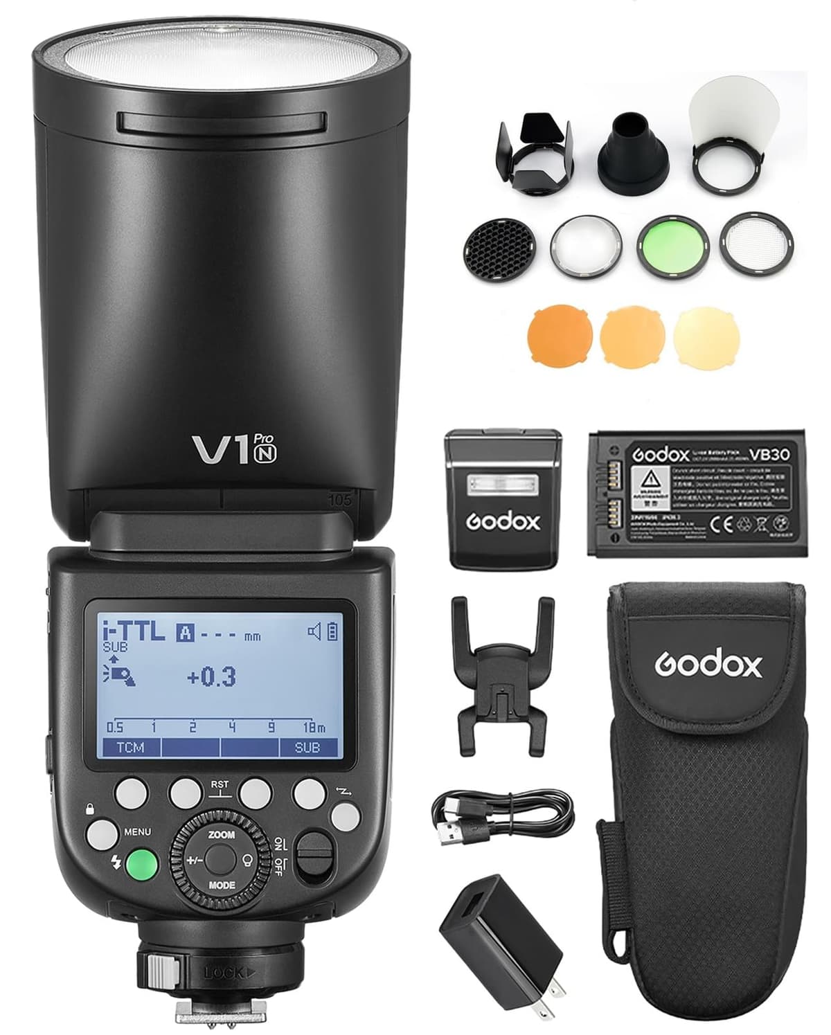 Godox V1 Pro N Flash 2.4G M/TTL Compatible con Cámaras Nikon