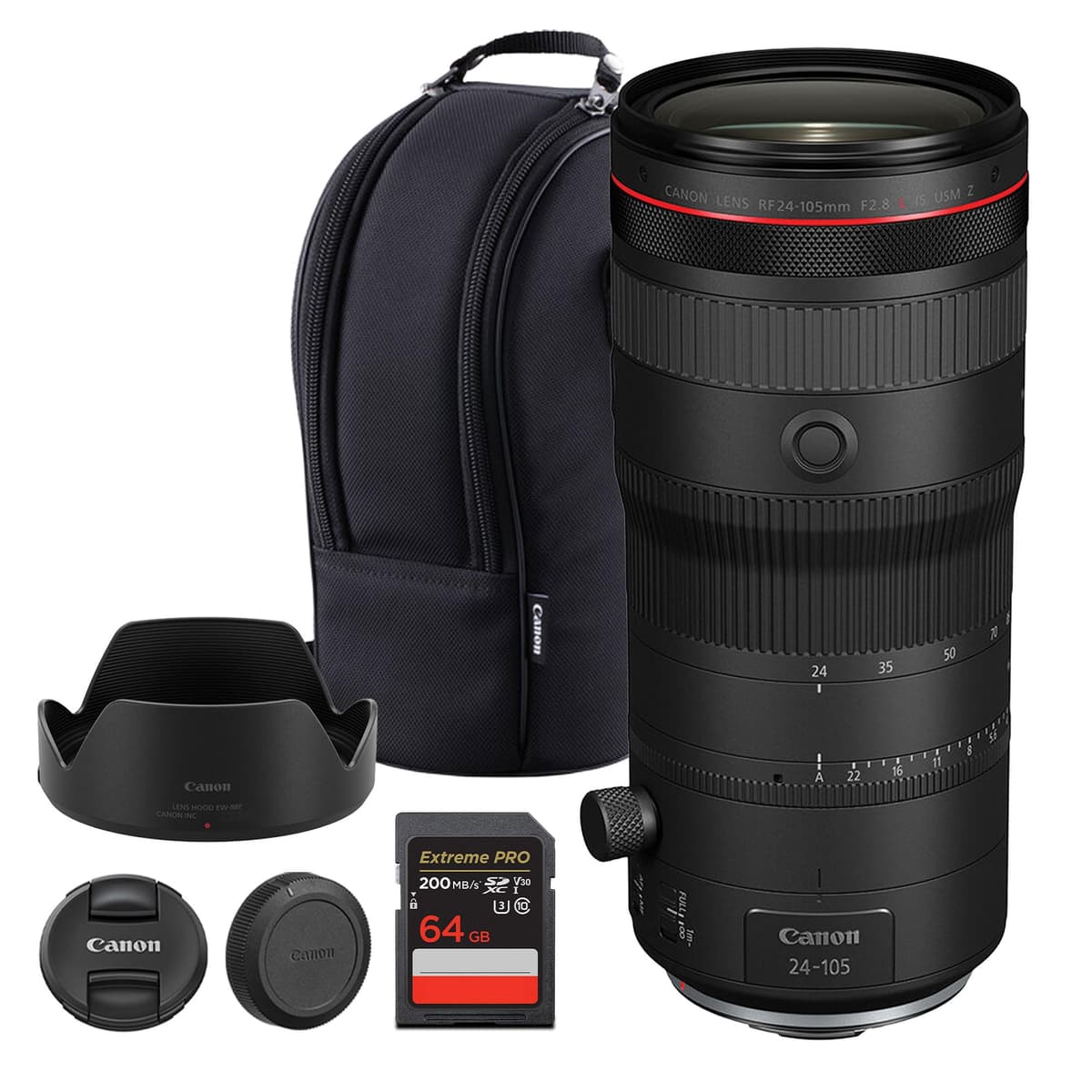 Canon RF 24-105mm f/2.8 L IS USM Z Lens Zoom todo en uno rápido con estabilización (6347C002) + 64GB 6347C002_EDIPC_1