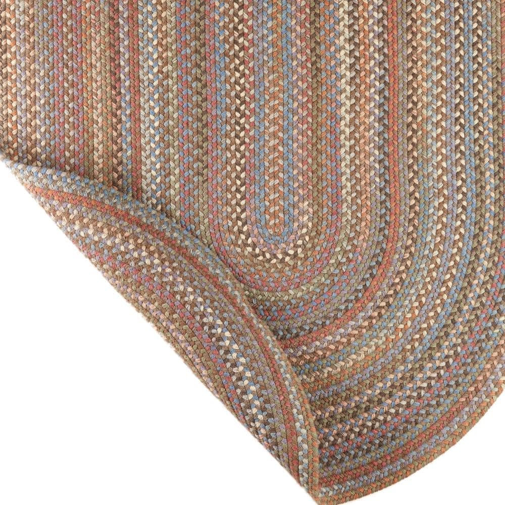 Super Area Rugs Cherry Hill Alfombra Trenzada de Lana - Mocha Multi - 6' x 9' Oval RHO-CH37R072X108