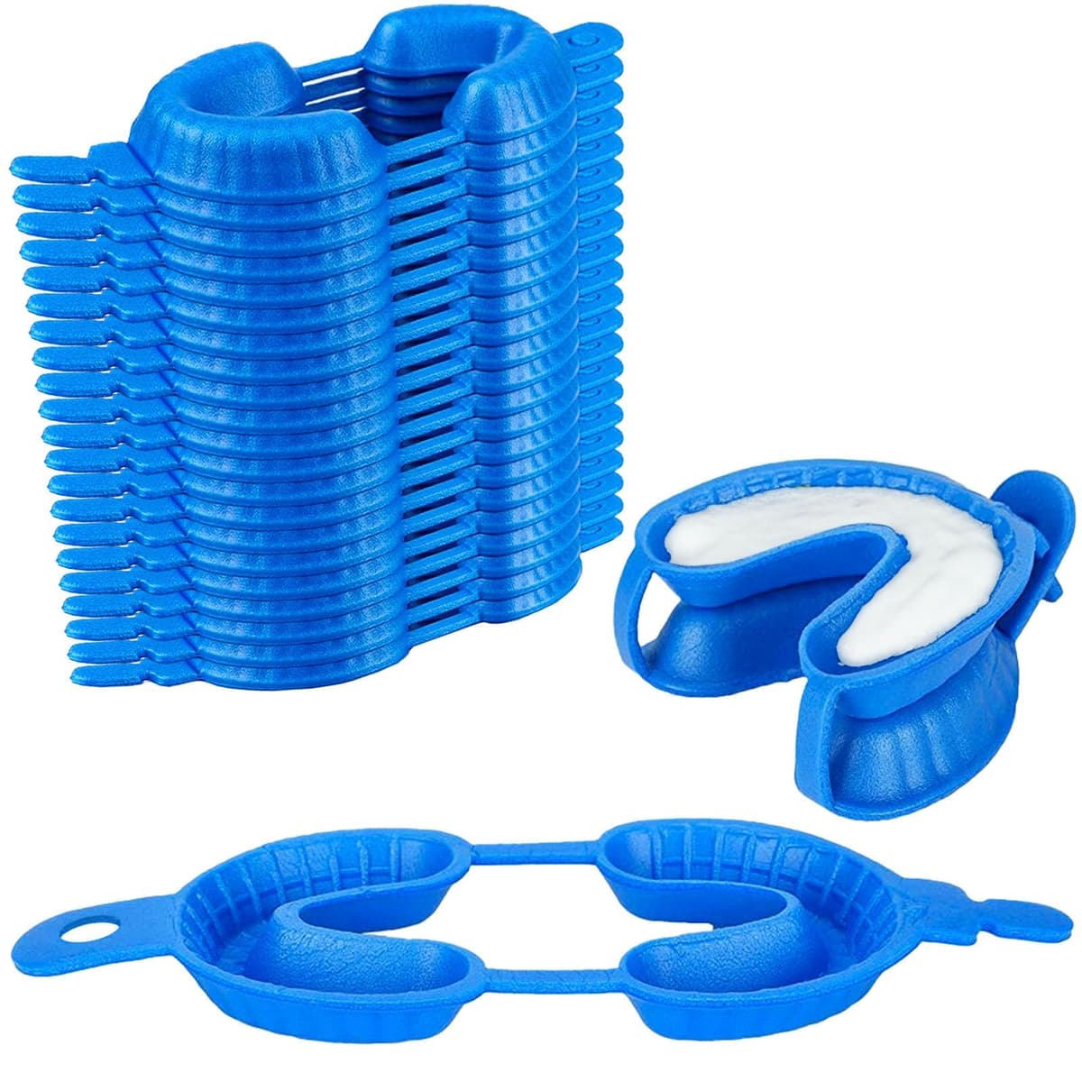 5000 Pcs (2500 Pairs) Disposable Dental Fluoride Trays by Vastmed | Dual Arch Fluorinated Foam Tray - Blue VM-61-0091-Large Blue