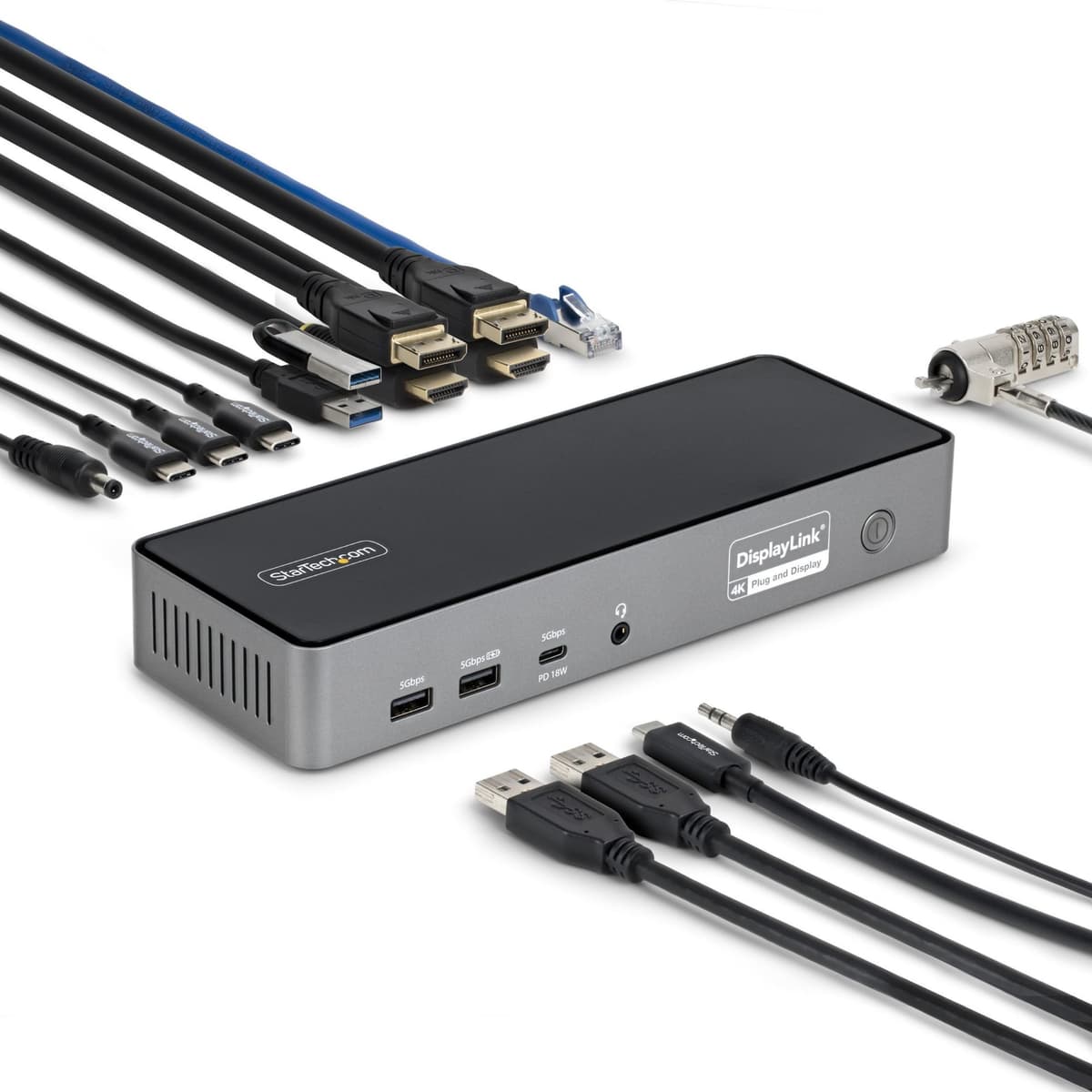 StarTech.com DK30C2DPEPRUE Dock USB-C 140W Triple Monitor 4K60 DisplayLink 2.5GbE TAA