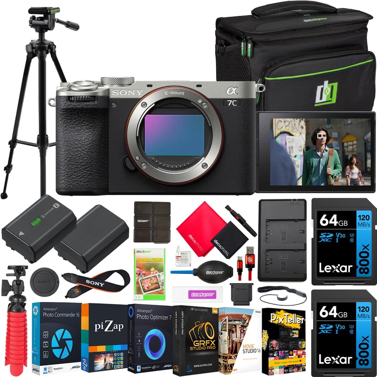 Sony a7C II Full Frame Mirrorless Camera Body Silver ILCE-7CM2/S - Bundle con Accesorios E12SNILCE7CM2S
