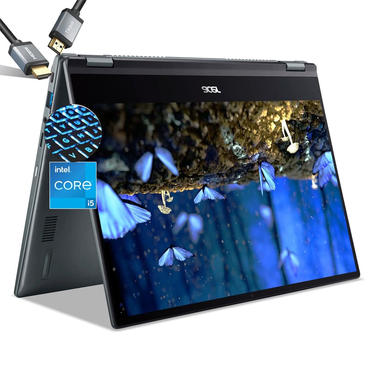 Acer Chromebook táctil Plus Spin 514 - Intel Core i5-1334U - Pantalla FHD IPS de 14" 2 en 1 - 8GB RAM - 512GB SSD - Tableta Chrome para juegos - Teclado retroiluminado - Estudiantes y escolares - 2025