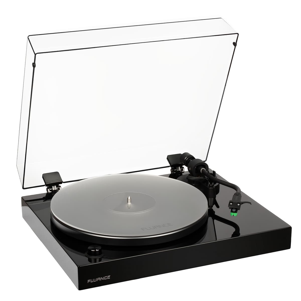 Tocadiscos de Vinilo de Alta Fidelidad Fluance RT81+ Elite, Cápsula Audio-Technica VM95E, Plato Antirresonante, Almohadilla Acrílica, Preamplificador Phono, Base de Madera, Patas Aislantes Ajustables - Negro Piano RT81PT