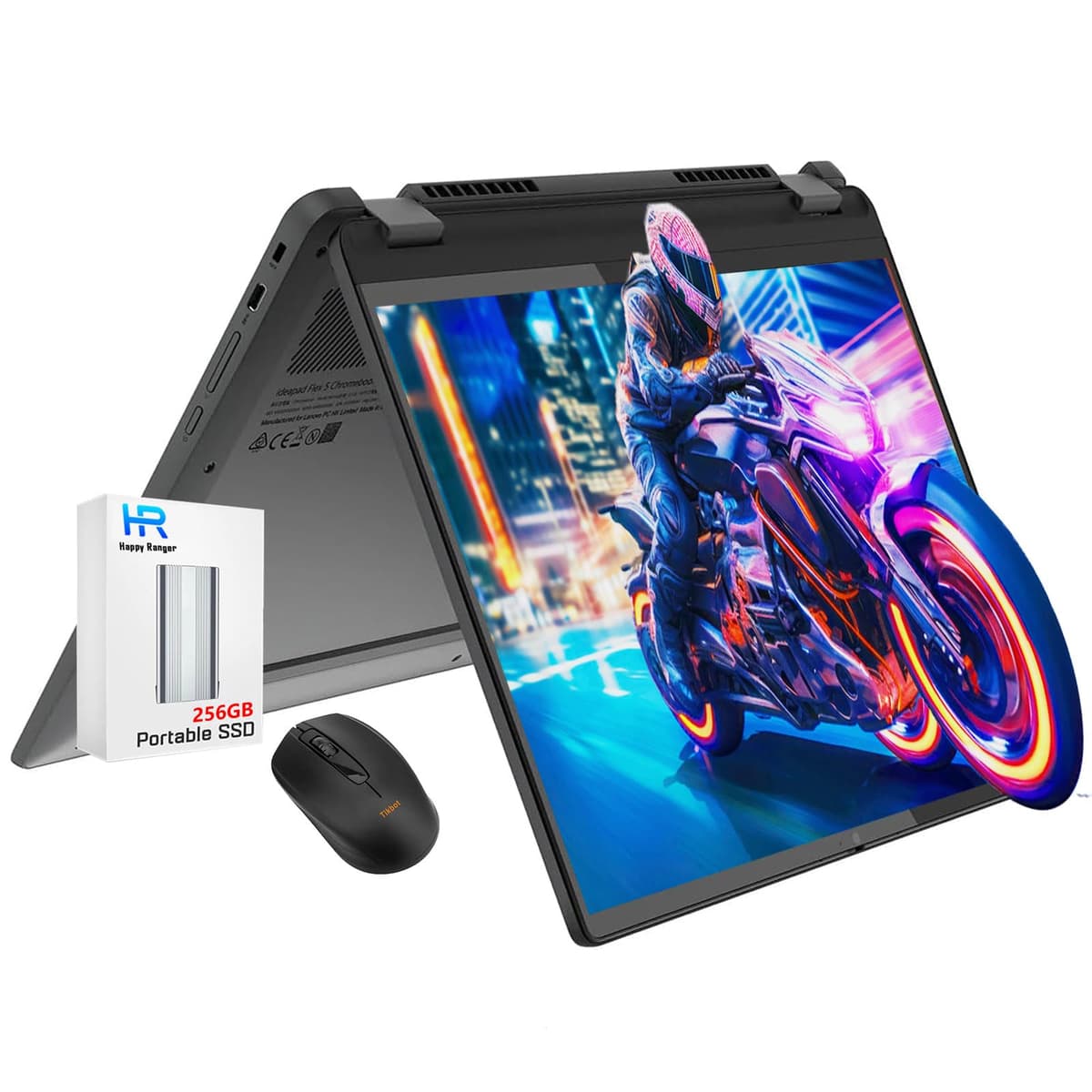 Lenovo Flex 5i Chromebook Plus Táctil - 2 en 1 Tableta 14" FHD+ Táctil Giratoria - Intel Core i3-1315U - 8GB RAM - 512GB Almacenamiento - Teclado Retroiluminado - Portátil para Estudiantes Colegios Google - 2025 b64b5842-5463-4d23-851d-89e95a23e536