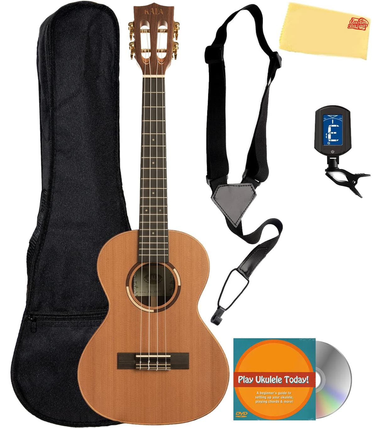 Kala KA-ASCP-T Tenor Solid Cedar Top Pau Ferro con Gig Bag y Accesorios AUS-KA-ASCP-T-COMBO-STD