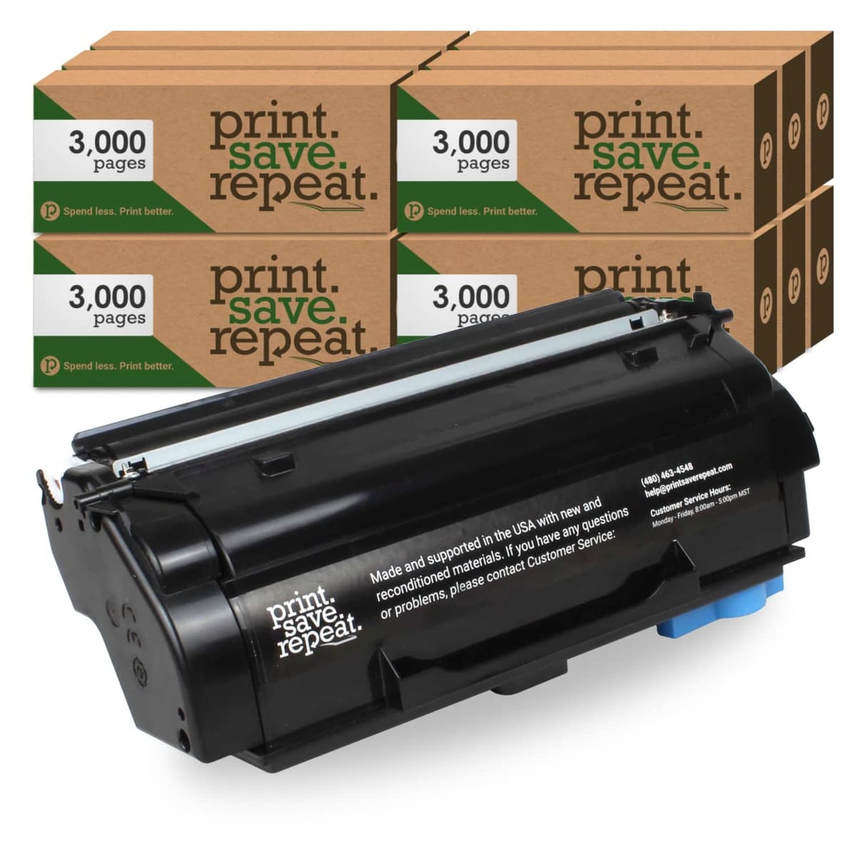 Print.Save.Repeat. Imprimir.Guardar.Repetir. Caja de 12 Toners Remanufacturados de Alto Rendimiento Lexmark B341H00 para B3340, B3442, MB3442