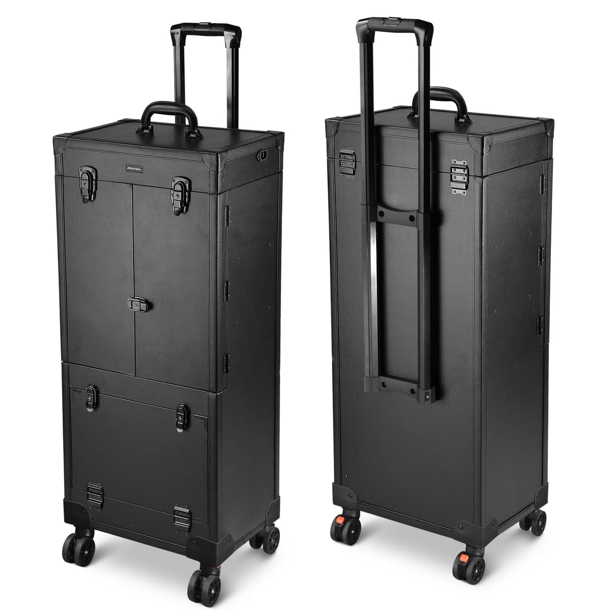 BYOOTIQUE Maletín Trolley de Maquillaje Negro con Ruedas, Cerradura y Espejo LED, Gran Capacidad AW-MKC000051.V1