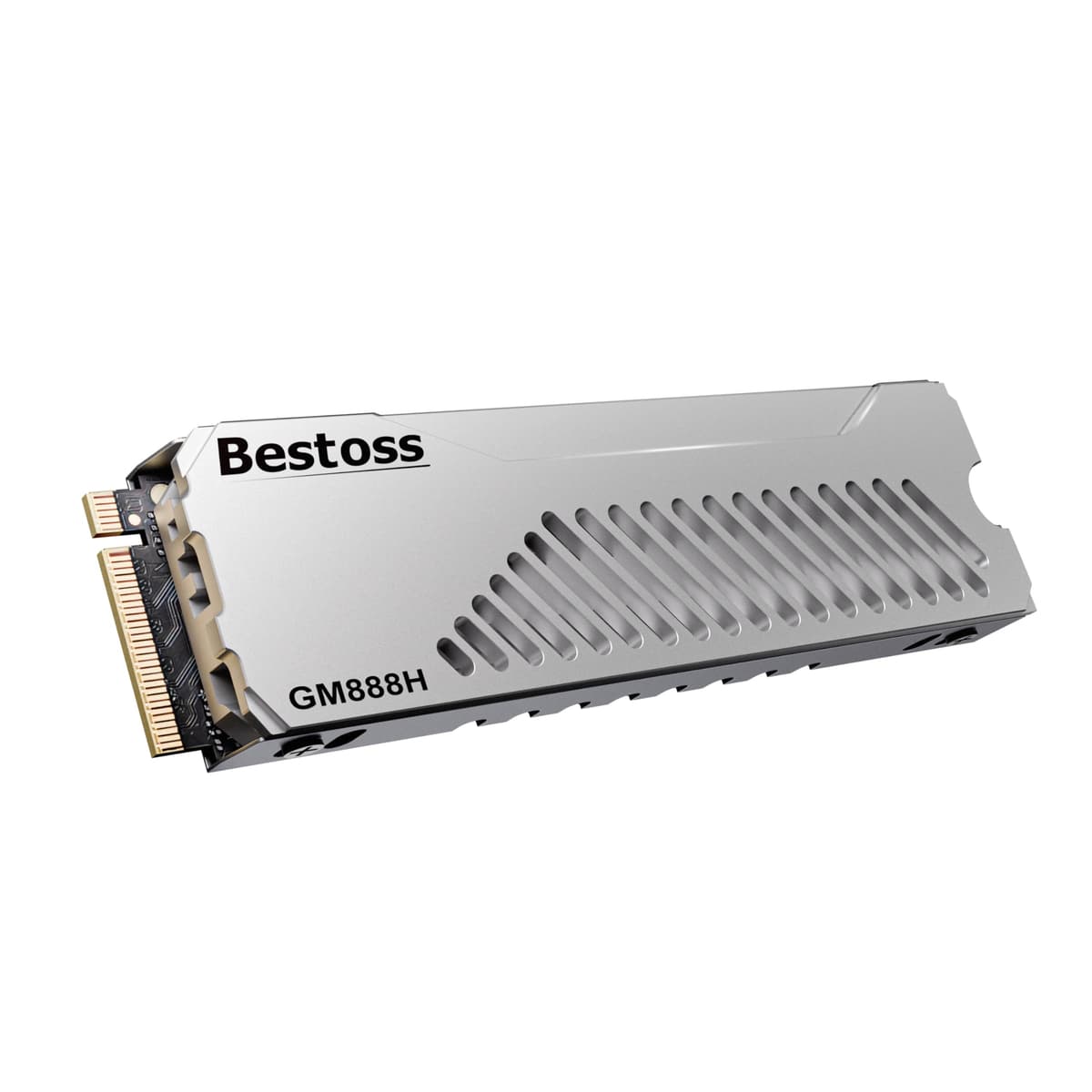 Bestoss M.2 NVMe SSD 4TB con disipador, disipación estética de doble superficie hasta 7300 MB/s, caché SLC y HMB, expansión de almacenamiento para PS5, diseñado para gamers, editores y creadores de IA que exigen velocidad extrema GM888H