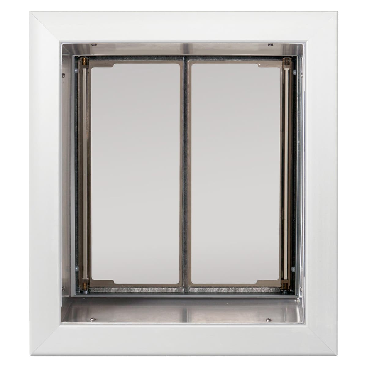 Puertas para Mascotas PlexiDor Performance para Perros y Gatos - Puerta de Montaje en Pared con Cerradura y Llave - Blanca, Tamaño Mediano PD WALL MD WH