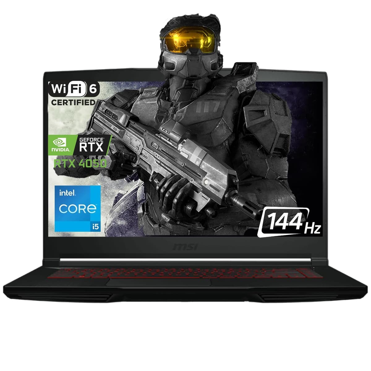MSI GF63 Thin Laptop Gamer, 15.6" FHD 144Hz, Intel i5-12450H, RTX 4050, 16 GB RAM, 1 TB NVMe SSD, Windows 11, Negro Aluminio