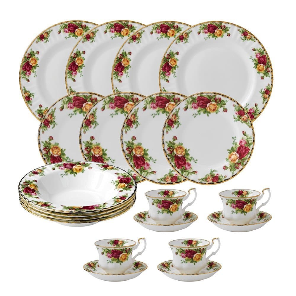 Royal Albert Old Country Roses juego de vajilla 20 piezas blanco 652383722811