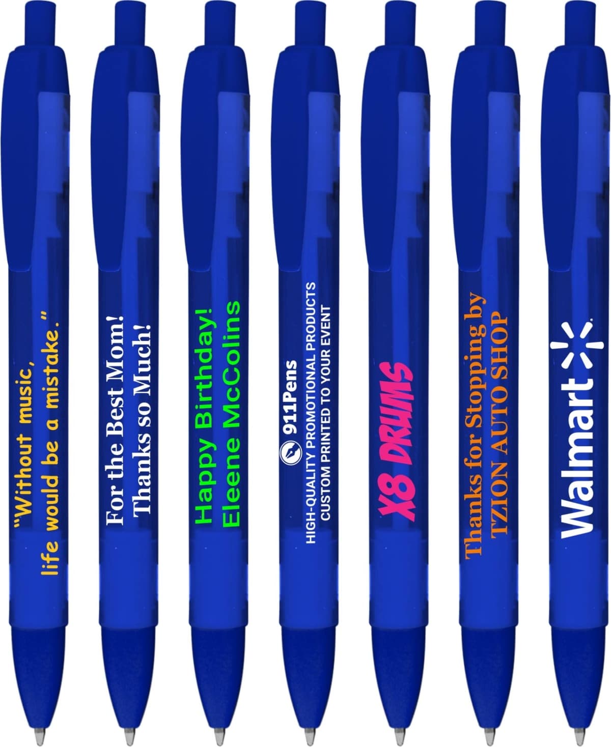 911 Pens Bolígrafos personalizados USA, barril ancho color azul (Pack de 1000) 125CST-1000-Blue