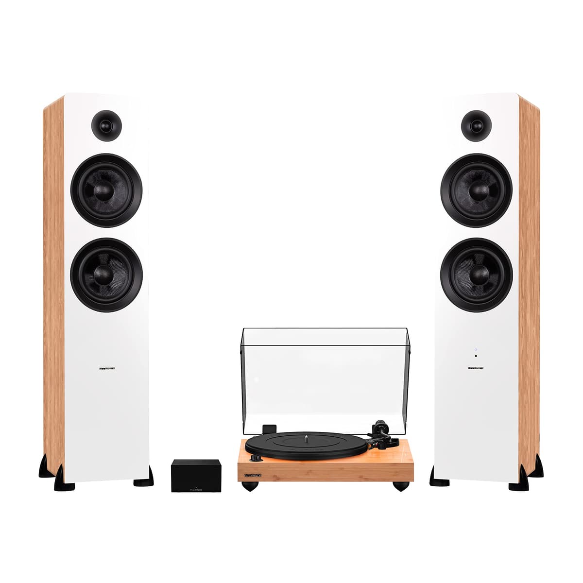 Fluance RT82 Reference tocadiscos de alta fidelidad con altavoces Ai81 (Lucky Bamboo) RT82BPAI81W