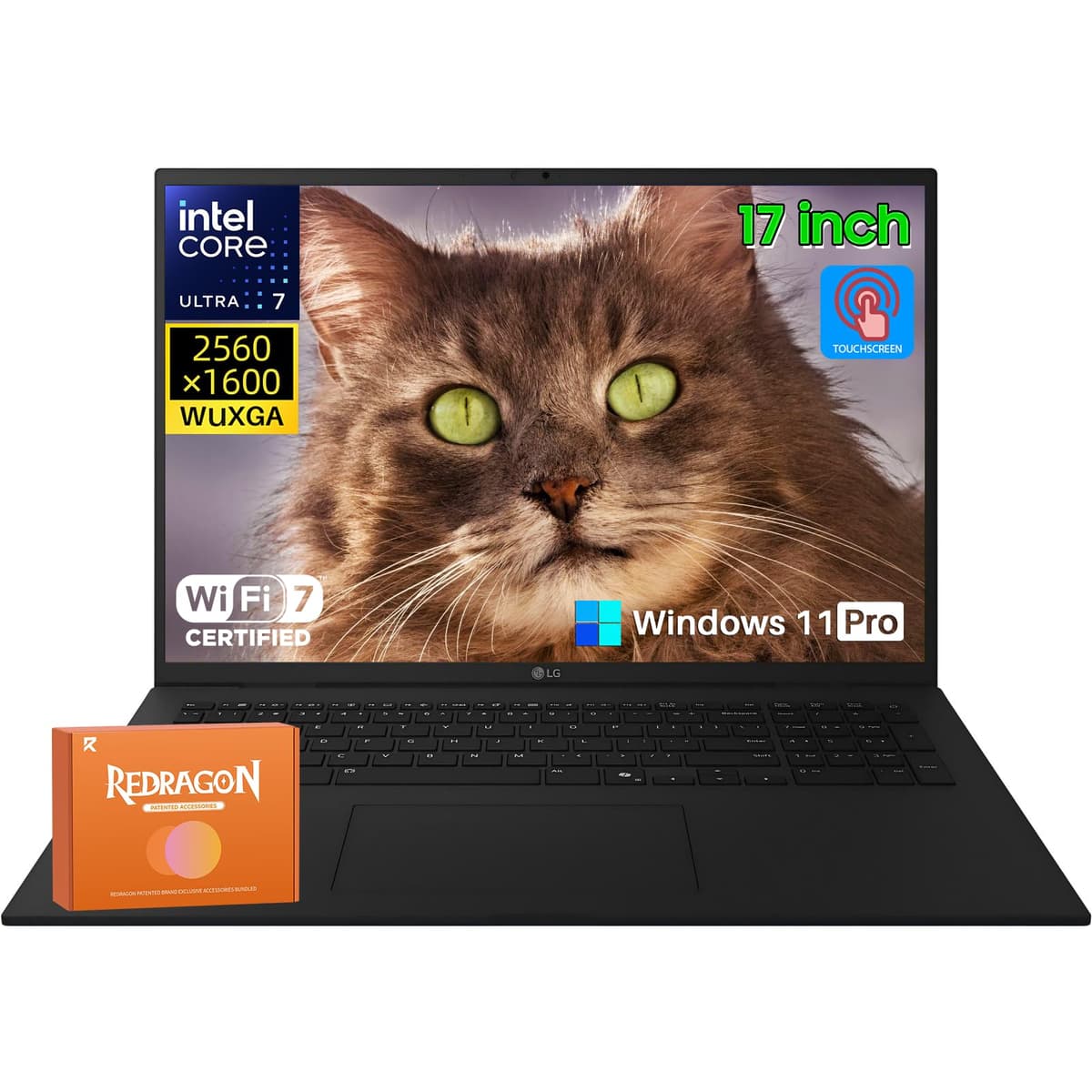 LG Gram 17 pantalla táctil Copilot+ PC, Intel Ultra 7 Series 2 258V (hasta 4.8 GHz), pantalla 17" 2.5K WQXGA, 32 GB de RAM, SSD 2 TB, gráficos Intel Arc, Windows 11 Pro, teclado retroiluminado, Wi-Fi 7